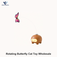 Jouet pour chat papillon rotatif, jouet interactif pour chat avec base en forme de cochon, jouet pour chat à activation automatique