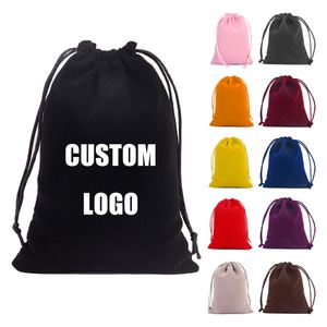 Bolsa de Terciopelo con Cordón para Joyería, Bolsa de Almacenamiento de Joyería, Bolsa de Regalo de Terciopelo Personalizada con Logotipo - Product Image 1