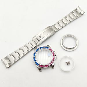 Boîtier de montre mécanique avec lunette sertie de diamants de 40 mm, accessoires de modification de montre, montre de plongée, mouvement 2813/8215 - Product Image 6