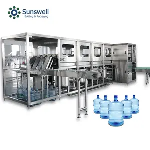 Linha de produção completa de água de 5 galões 20l, inclui máquina de enchimento de água mineral