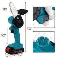 Motosierra Eléctrica Mini de 4 Pulgadas y 21V, Cortadora de Ramas de Árboles, Herramienta de Jardinería y Carpintería de Una Mano, Venta al Por Mayor