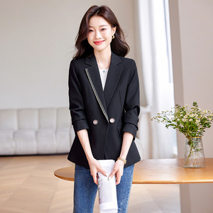 Women's Blazer Green Spring Autumn 2025 New Style Elegant Waist Cinching Anti Wrinkle Worsted Fabric - Product Image 3
