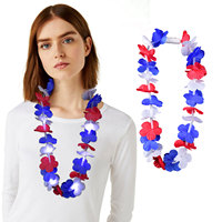 Polyester hawaïen Hula Leis danse guirlande guirlande LED fleurs décoratives plantes pour fête de noël Luau cou boucle décorations