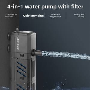 Grensoverschrijdende Stille Vier-in-één Zuurstof Luchtpomp <span class=keywords><strong>Aquarium</strong></span> Visbak Onderwater Ingebouwde Filter Katoen UV Filtratie HY8 # - Product Image 3