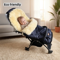 Échantillon disponible, vente en gros : Couverture de poussette en peau d'agneau, gigoteuse pour enfant 100% peau de mouton australienne, personnalisable