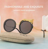 2023 personnalité mode ronde surdimensionné lunettes de soleil cadre rond léopard diamant grand cadre pour femmes lunettes de soleil