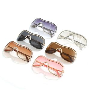 Gafas de Sol Personalizadas con Logotipo, Montura de Aleación Vintage 2025, Color Marrón Degradado, Sin Montura, Cuadradas, Estilo Y2K para Mujer - Product Image 5