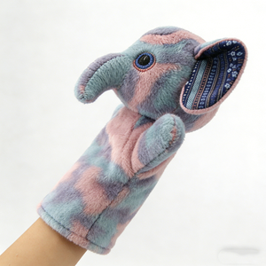 Marioneta de elefante personalizada, marioneta de peluche, marioneta teñida, juguete para contar historias a niños, juguete de elefante peludo - Product Image 4