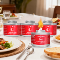 Mei Yu Lot de chauffe-plats et de buffet à mèche 6 heures en matériau DEG pour hôtels, restaurants, barbecues et camping en plein air