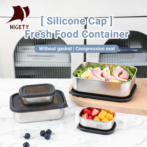 Boîte à <span class=keywords><strong>lunch</strong></span> en acier inoxydable 304 avec fenêtre visible, contenants de stockage alimentaire étanches de 160/650/1300 ml pour le bureau et l'école - Product Image 6