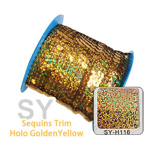 Bán buôn 3-6mm cam sequin TRIM Vòng paillettes Ribbon chuỗi may Sequins trang trí cho Ăn mặc - Product Image 3