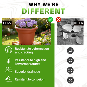 Vaso da fiori di plastica dell'orchidea delle fioriere di terracotta del giardino su ordinazione economico - Product Image 2