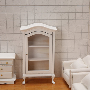 1/12 Mini casa de muñecas en miniatura muebles de casa de muñecas Pantalla de simulación con accesorios de madera colección gabinete de vino librería - Product Image 6