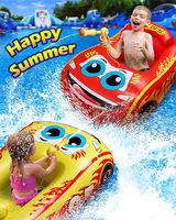 Flotteur de voiture gonflable avec pistolet à eau, siège de sécurité pour enfants, jouet de chargement, pistolet à eau, anneau flottant pour piscine pour enfants