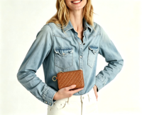 Porte-cartes en cuir vegan tissé pour femme, cadeau, portefeuille avec fermeture à glissière