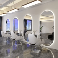 Espejo LED Popular en Internet para Salón de Belleza, Espejo Simple para Peluquería, Espejo de Pared sin Marco para Salón de Peluquería