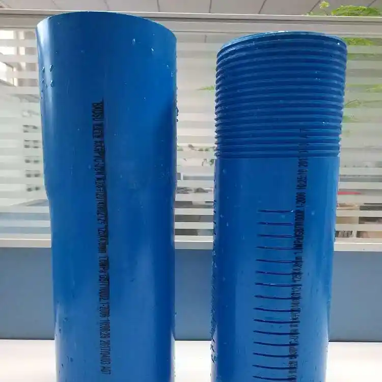 110-355 mm grey or blue pvc r well casing/screen pipe Slotted/Casing Pipe for deep water belled end