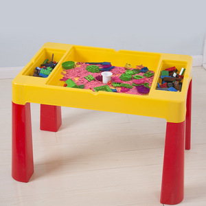 다기능 플라스틱 어린이 빌딩 블록 유치원용 레고 크기 입자와 호환되는 테이블 의자 세트 - Product Image 4
