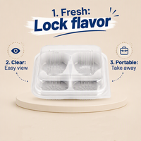 Emballage alimentaire professionnel de haute qualité, conteneur en plastique jetable pour aliments, gâteaux, desserts, plats à emporter, boîte transparente