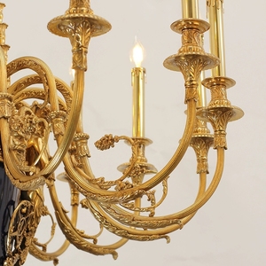 Lustre rétro européen en cuivre forgé pour salon palais classique villa restaurant français de luxe lustre en laiton pour chambre à coucher - Product Image 6