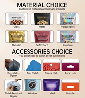 Pochette d'emballage personnalisée thermoscellable à trois côtés en PET/AL/PE, en feuille d'aluminium, résistante à l'humidité et à la lumière, pour bijoux