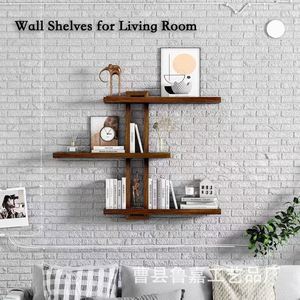 Wooden Wall Mounted <b>Shelf</b> 3 Tier Solid Wood Irregular Shape Storage <b>Rack</b> For Living Room Home Decor Display - Product Image 1