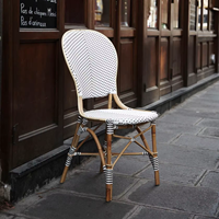 Chaises de jardin contemporaines pour cour extérieure, balcon, style bistrot parisien, en rotin et aluminium, fauteuils en osier pour salle à manger