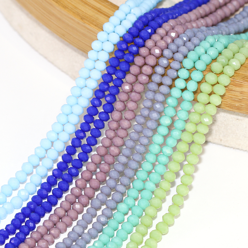 Factory Cheap Price 2/3/4/6/8mm Loose Beads Faceted Crystal Tyre Beads Rondelle Glass Beads for Jewelry Making