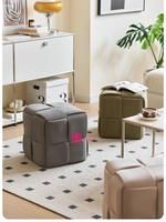 Pouf carré tissé Yicheng Beauty, repose-pieds moderne rembourré, tabouret rembourré pour salon, chambre et entrée