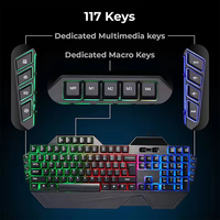 Combo de Teclado y Ratón para Juegos 2 en 1 con Luz de Arcoíris, Oferta Directa de Fábrica, Teclado y Ratón con Cable y Función Macro para PC Gamer