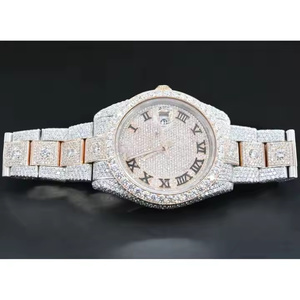 <b>Men's</b> Luxury Business <b>Stainless</b> <b>Steel</b> Quartz Watch with Moissanite Brilliance Day/Date Feature Elevated Artistry - Product Image 4