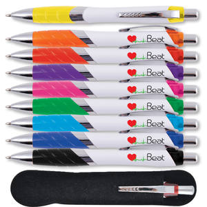 Bolígrafos de Plástico de Alta Calidad con Empuñadura de Goma Suave Esmerilada, Hechos en China, Logotipo Personalizado, Bolígrafo de Tinta Negra Jumbo de Escritura Fina - Product Image 1