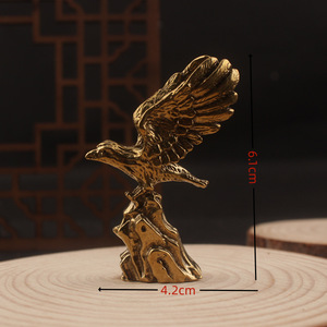 Pure Brass Eagle Sculpture 2Pcs Handmade Traditional Tabletop Ornament For Desk Decor - Product Image 4