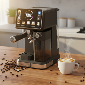 Cafetera Italiana Semiautomática Portátil para Exteriores, Uso Doméstico, Espresso, Extracción de Alta Presión, Espumador de Leche Integrado, Pantalla LCD - Product Image 4