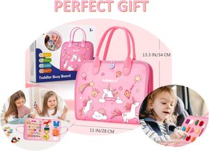 Tavola Sensoriale Busy <span class=keywords><strong>Board</strong></span> Montessori all'Ingrosso, Giocattolo Educativo da Viaggio, Regalo per Bambini, Neonati, Ragazzi, Ragazze – Busy Book Unicorno - Product Image 2