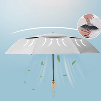 Paraguas de titanio de doble capa con revestimiento plateado, protección UV, 21 pulgadas, 10 varillas, plegable en tres partes, totalmente automático, resistente al viento y con gran flujo de aire.