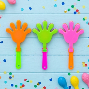 Bruiteurs promotionnels personnalisés en <span class=keywords><strong>plastique</strong></span> pour supporters sportifs – Jouets colorés à claquer à la main pour fêtes et événements sportifs - Product Image 2