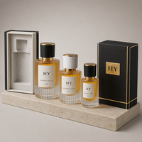 Flacon de parfum en verre unique et luxueux, 30 ml, 50 ml, 100 ml, flacon de parfum vide rechargeable avec boîte cadeau