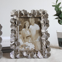 Cadre photo en résine en forme de feuille de Ginkgo doré de style européen, 6 pouces, 7 pouces, 8 pouces, pour la décoration de la maison et du salon