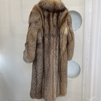 Manteau en fourrure de renard naturelle personnalisé pour femmes, grande taille, long manteau en fourrure de renard arctique