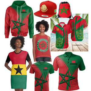 <span class=keywords><strong>Sudadera</strong></span> Polo Básica Morocco Pride con Bandera Marroquí y Patrón Kente, Camiseta de Poliéster con Logo, Camisa Hawaiana, Gorras, Sudaderas con Capucha, Bolsa - Product Image 1