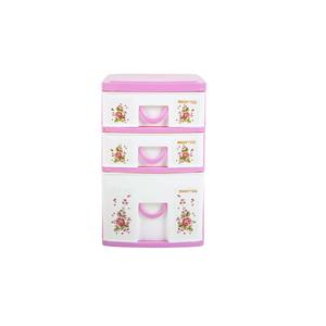 PP <b>Plastic</b> 3 Tier Standing <b>Storage</b> <b>Drawers</b> Stackable Multifunctional Eco-Friendly Organizer Cabinet Floral Pattern Space <b>Drawer</b> - Product Image 4
