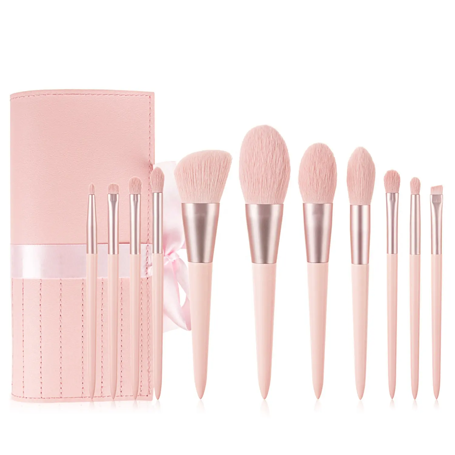 FYD 11pcs Rose Gold Bling Makeup Brush Set Elegant Pink Luxe Makeup Brush Set Wooden Private Label Custom Logo Box