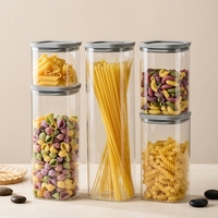 Pot en verre borosilicate transparent, hermétique, pour le stockage des aliments, récipient de stockage, boîte à pâtes, riz, sucre, café, épices
