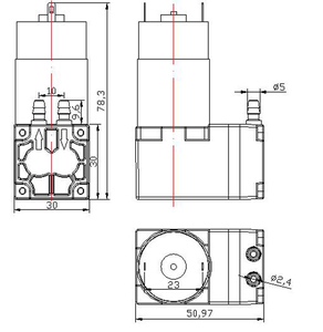 Pompe à diaphragme Feiyinsi à fonctionnement continu, grise, 12V, pression <span class=keywords><strong>290Kpa</strong></span>, sortie 6,5mm, pompage d'air, garantie 6 mois, OEM - Product Image 3