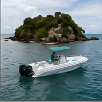 Perahu Pancing Konsol Tengah 7.5m 2.52m, Mesin Luar 300HP, 1000kg, 8 Orang, Fiberglass, Lambung V Dalam