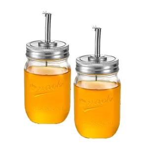 Glass Olive Oil and Vinegar Container Dispenser Bottle Borosilicate Glass Mason Jar for Cooking