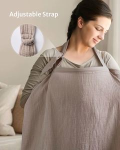 Couverture d'allaitement douce et respirante 100% coton avec sangle de cou réglable, tablier d'allaitement multi-usages - Product Image 3