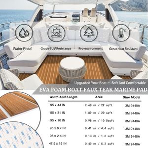 <span class=keywords><strong>Suelo</strong></span> de Espuma <span class=keywords><strong>EVA</strong></span> HXBYX para Barcos, 3 m, Autoadhesivo, Antideslizante, Imitación Teca, para Kayak, Yate, Piscina, RV, 240x79 cm, 240x41 cm - Product Image 2