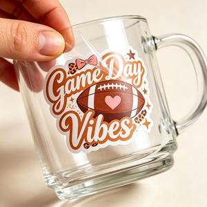 Vinilos Adhesivos para Vasos con Diseño de Fútbol, Resistentes a Rayones y al Agua, para Transferencia UV DTF en Frío, para Vasos de Vidrio - Product Image 2